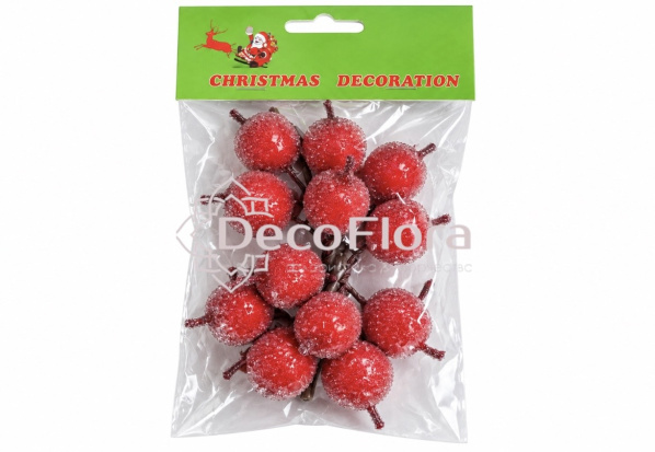 Яблоки в связке 2см красные (2 пучка по 6шт)